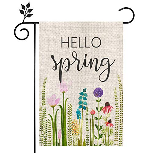 CROWNED BEAUTY Spring Floral Garden Flag 12×18 Inch Small Vertical Double Sided Outside Seasonal Yard Flag CF094-12
