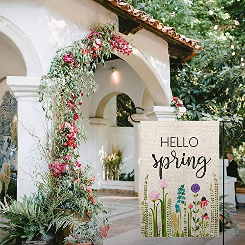 CROWNED BEAUTY Spring Floral Garden Flag 12×18 Inch Small Vertical Double Sided Outside Seasonal Yard Flag CF094-12