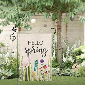 CROWNED BEAUTY Spring Floral Garden Flag 12×18 Inch Small Vertical Double Sided Outside Seasonal Yard Flag CF094-12