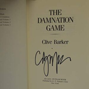 CLIVE BARKER signed The Damnation Game (Hardcover) First Edition/First Printing