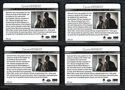 2018 Game of Thrones Season 7 Archive Box Exclusive Set of 4 Printing Plates Relationships Card DL44 Archmaester Ebrose & Samwell Tarly