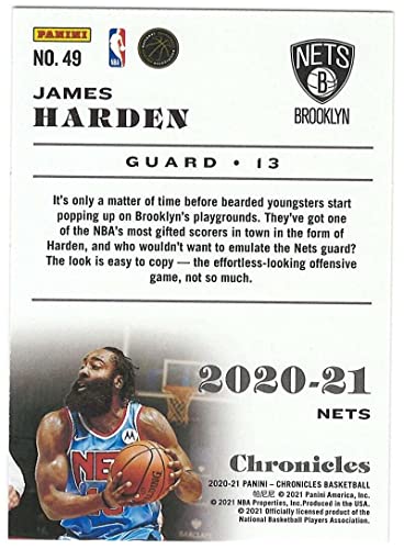 JAMES HARDEN 2020-21 Panini Chronicles NM+-MT+ Basketball #49 Nets