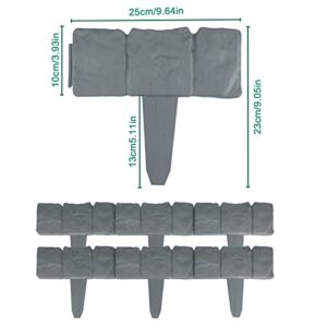 Garden Edging Border,Landscape Edging,16ft Plastic Garden Edging Border no dig for Edging DIY Decorative Flower Grass Bed Border,Comes with a Punch Tool for Insertion,20pcs(Grey)