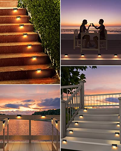 KIALUSH Deck Lights Solar Powered, 20 Pack Solar Deck Lights Outdoor Waterproof Led， Step Lights Solar Powered Used Outside, Solar Lights for Deck, Stairs, Patio Fence, Garden, Tiny Led Step Lights