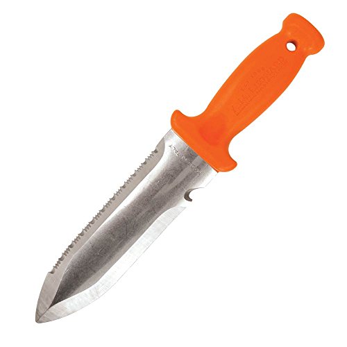 A.M. Leonard Deluxe Soil Knife, Orange – Hori Hori w/ 6-Inch Stainless Steel Blade