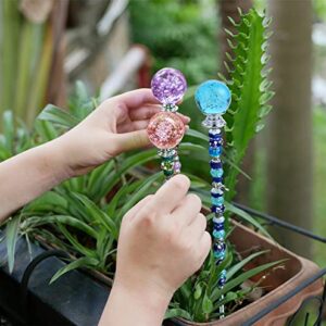 ALT2DAY Fairy Garden Beaded Stakes Kit Plant Pot Jewelry Accesory kit Fairy Wands Glass Beads Diamond Top DIY Materials for 3 pc of 11 inch (3, A)