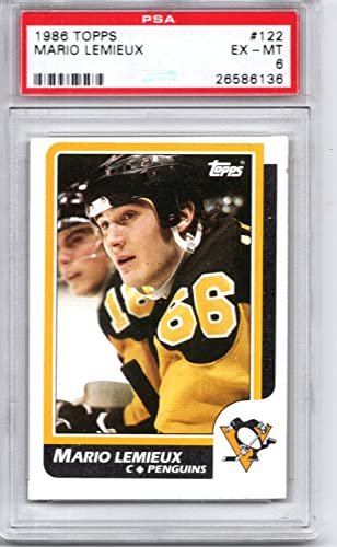 1986 Topps NHL Hockey #122 Mario Lemieux PSA 6 Pittsburgh Penguins