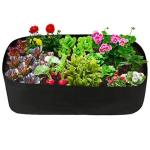 pannow fabric raised planting bed, garden grow bags herb flower vegetable plants bed rectangle planter for plants flowers and vegetables (2ft x 4ft)
