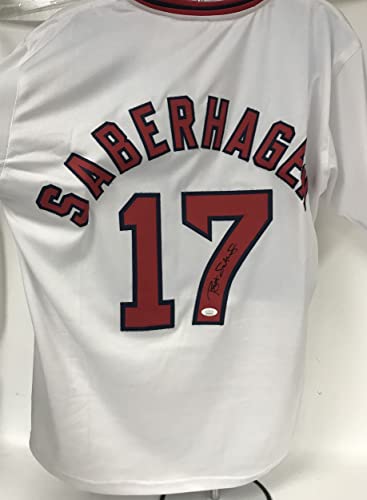 Bret Saberhagen Signed Autographed Boston White Baseball Jersey - JSA COA