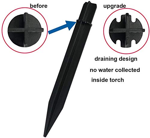 RIGHT+LEFT 10 PCS Premium 8.25 Inch Upgraded Reinforced Plastic Ground Spikes, ABS Lights Replacement Stakes, Draining Design, Ideal for Solar Torch Garden Lights