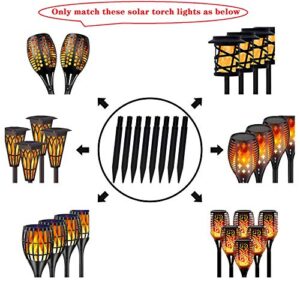 RIGHT+LEFT 10 PCS Premium 8.25 Inch Upgraded Reinforced Plastic Ground Spikes, ABS Lights Replacement Stakes, Draining Design, Ideal for Solar Torch Garden Lights