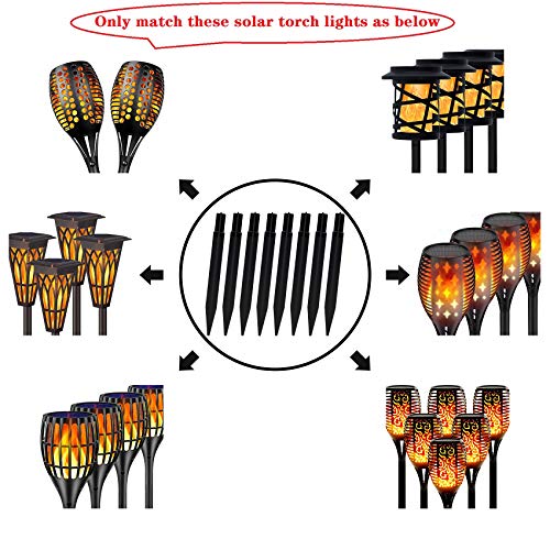 RIGHT+LEFT 10 PCS Premium 8.25 Inch Upgraded Reinforced Plastic Ground Spikes, ABS Lights Replacement Stakes, Draining Design, Ideal for Solar Torch Garden Lights