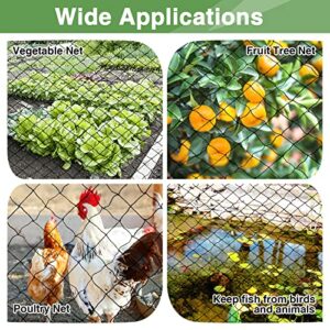 25 x 50 Ft Bird Netting with 2.4 in Square Mesh, Reusable Garden Netting for Chicken Coop, Nylon Poultry Net Deer Fence Netting for Protecting Vegetables Fruit Tree from Birds Squirrel