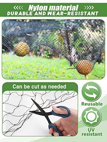 25 x 50 Ft Bird Netting with 2.4 in Square Mesh, Reusable Garden Netting for Chicken Coop, Nylon Poultry Net Deer Fence Netting for Protecting Vegetables Fruit Tree from Birds Squirrel