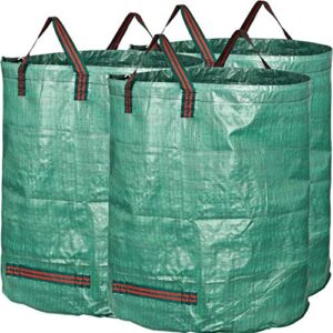 gardenmate 3-pack 80 gallons professional reusable garden waste bags (h33, d26 inches) – yard waste bags with double bottom