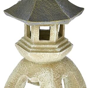 Design Toscano NG29870 Asian Decor Pagoda Lantern Outdoor Statue, Large 17 Inch, Polyresin, Two Tone Stone Finish