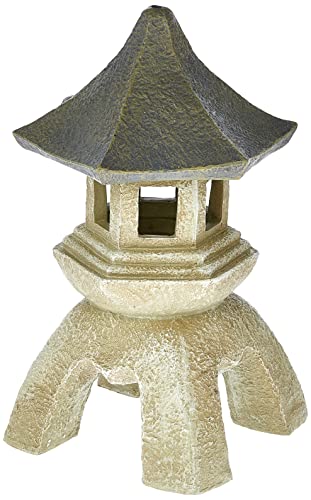 Design Toscano NG29870 Asian Decor Pagoda Lantern Outdoor Statue, Large 17 Inch, Polyresin, Two Tone Stone Finish