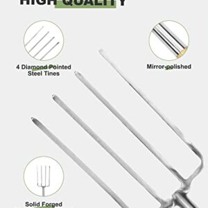 Garden Fork Heavy Duty Pitchfork for Digging Gardening Spade Fork 43 inch with D-Handle 4-Tine Pitch Fork Garden Tool for Spading Digging Turning Planting Cultivating Aerating Steel Compost Fork