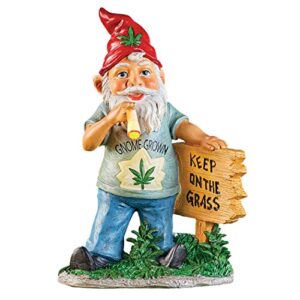 collections etc solar powered keep on the grass pot smoking garden gnome