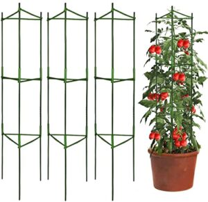 3 packs tomato cages plant cages deformable up to 48inch garden tomato stakes vegetable trellis, plant supports tomato trellis for vertical climbing plants flowers fruits