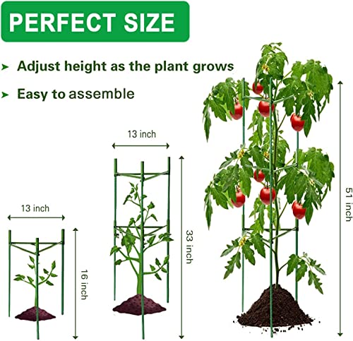 3 Packs Tomato Cages Plant Cages Deformable Up to 48inch Garden Tomato Stakes Vegetable Trellis, Plant Supports Tomato Trellis for Vertical Climbing Plants Flowers Fruits
