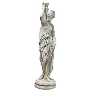 design toscano ky799519 dione the divine water goddess greek garden statue, 39 inch, grande, antique stone