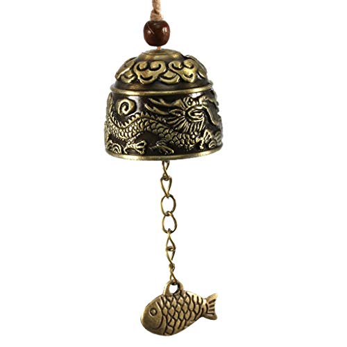 HiMo Vintage Dragon Fengshui Bell Toy Good Luck Bless for Home Garden Hanging Windchime Blessing Decoration Gift (Dragon)