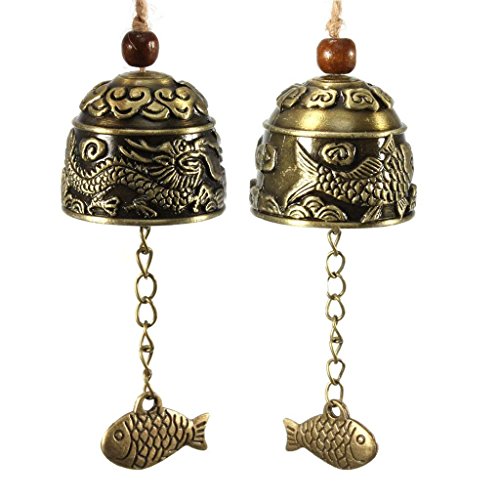 HiMo Vintage Dragon Fengshui Bell Toy Good Luck Bless for Home Garden Hanging Windchime Blessing Decoration Gift (Dragon)