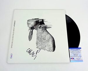 chris martin coldplay signed autograph a rush of blood to the head vinyl record album psa/dna coa
