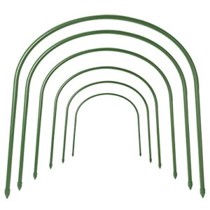 fotmishu 6pcs(25.6″ x 23.6″) greenhouse hoops,plant support stakes, rust-free grow tunnel 4.9ft long steel with plastic coated support hoops frame for garden fabric, plant support garden stakes