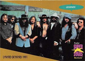 lynard skynyrd trading card johnny van zant gary rossington ed king leon wilkeson 1991 proset music super stars #263