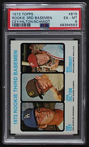 1973 Topps # 615 Rookie Third Basemen Mike Schmidt/Ron Cey/John Hilton Dodgers/Padres/Phillies (Baseball Card) PSA PSA 6.00 Dodgers/Padres/Phillies