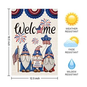 Gnome Seasonal Garden Flags, Small Welcome Gnome Garden Decor Yard Flag Set of 12 Double Sided Printed, Spring Easter Flags Decor for Outdoor Decorations,Holiday Garden Flags for All Seasons 12x18