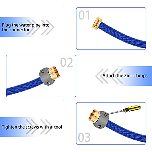 Jeeker Garden Hose Repair Kit, Zinc and Aluminum Male and Female Hose End, Suitable for 3/4 Inch and 5/8 Inch Garden Hoses (2Sets)(2Female+2Male)