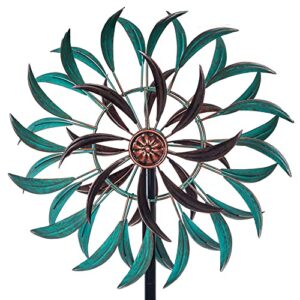 vewogarden 360° outdoor wind spinner, wind sculpture spinner with metal stake, yard art decor for patio, lawn & garden 63 * 13