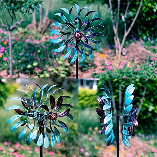 VEWOGARDEN 360° Outdoor Wind Spinner, Wind Sculpture Spinner with Metal Stake, Yard Art Decor for Patio, Lawn & Garden 63 * 13