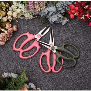 Leize Garden Flower Scissors, Premium Thickened Stainless Steel Floral Shears, Strong Pruner for Flowers, Branches and Leaves