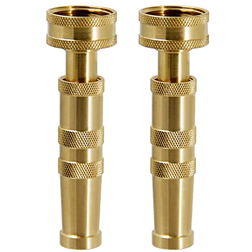 Twinkle Star Heavy-Duty Brass Adjustable Twist Hose Nozzle, 2 Pack, TWIS3432