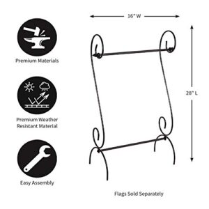 Evergreen Scroll American Garden Flag Stand | Premium Metal Iron Garden Flag Holder Stand for Outside House Décor | Fits 12.5" x 18" Garden Flags