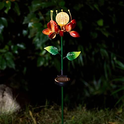 TSTGEE Outdoor Solar Garden Lights Solar Metal Flower Decorative Lights Solar Spinner Decorative Garden Stakes Waterproof for Patio,Yard,Lawn,Garden Decorations