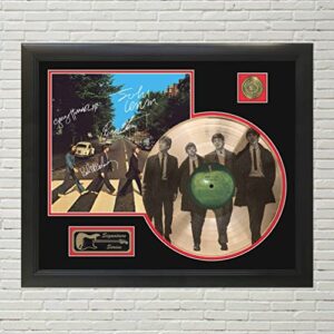 beatles – abbey road special edition custom etched reproduction signed lp display