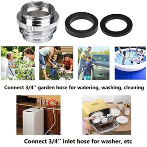 Multi-Thread Faucet to Hose Adapter, Garden Kitchen Hose Adapter, Kitchen Sink Faucet Adpater to Garden Hose, Brass Bathroom Aerator Adapter for Male to Male and Female to Male, Chrome (2 Types)