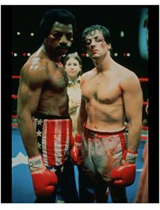 sylvester stallone as rocky balboa bloody and standing in ring 8 x 10 inch photo