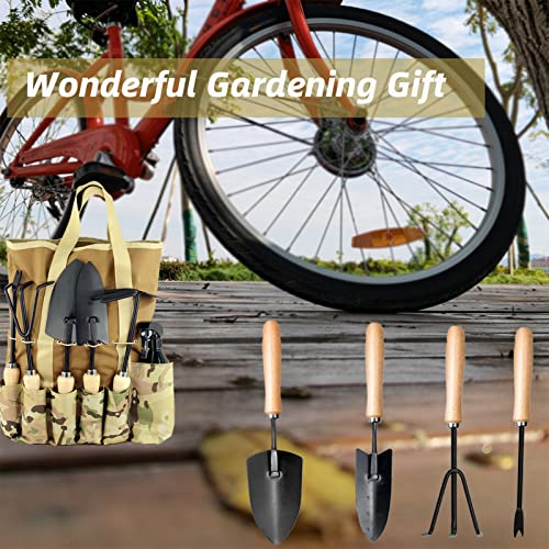 Garden Tool Set Heavy Duty Gardening Tools,13 Piece Alloy Steel Hand Tool Starter Kit with Garden Bag,Trowel, Hand Weeder, Cultivator, Outdoor Tool with Ergonomic Non-Slip Handle Gardening Gift Women