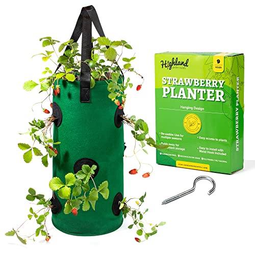 Hanging Strawberry Planter Outdoor Upside Down Tomato Planter Indoor Strawberry Hanging Grow Kit Tomatoes Vertical Design Hanging Tomato Planters Tomato Plant Hanger with Holes Hook Included