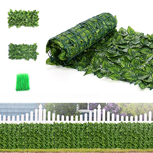 Yuego Artificial Ivy Privacy Fence Wall Screen, 120 x 37.8 in Faux Hedges Privacy Fence Screen Outdoor Ivy Wall Fence for Garden Balcony Deco