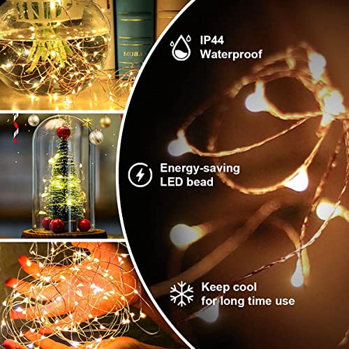 ZELUXDOT 300 LEDs String Lights Fairy String Lights 100FT Outdoor Waterproof Copper String Lights with Remote 8 Modes for Bedroom, Patio, Gardens, Wedding Decoration, Party,Christmas Tree