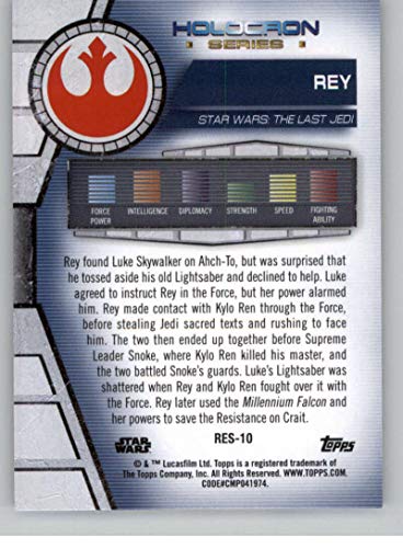 2020 Topps Star Wars Holocron Series #RES-10 Rey Official Collectible Trading Card