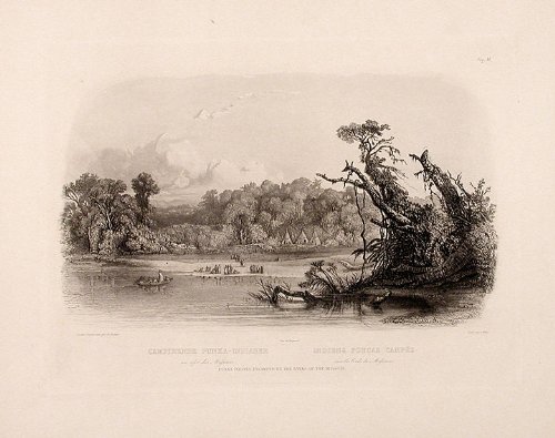 Punka Indians camped on the banks of the Missouri