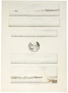 [a group of six views printed on a single plate] `a view of cape egmont and winter rock from the eastward.’; `entrance of egmont harbor.’; `the entrance of keppel harbor, 10 leagues to the eastward of halifax.’; `falls of hinchinbroke river, the north eas